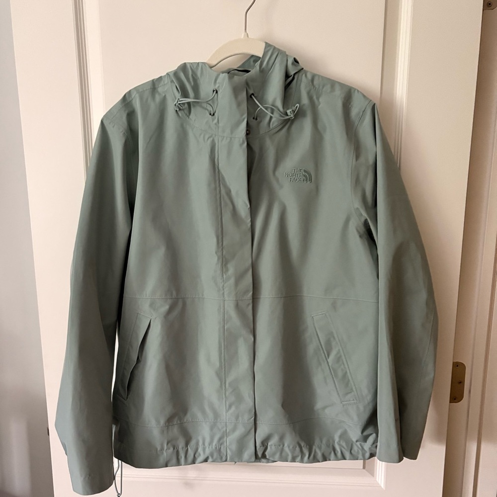 The North Face Light Sage Green Waterproof Hooded Jacket